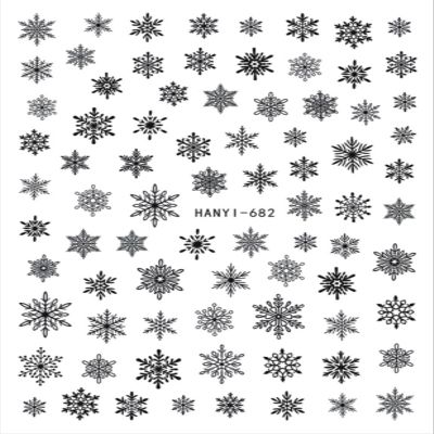 Self-Adhesive Blue and White Snowflake Nail Stickers, Han682