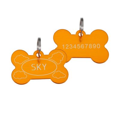 Personalized Colorful Pet ID Tag, Custom Stainless Steel, Yellow, 25 x 38 mm