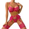 SKFLABOOF Sexy Women's Sheer Wetlook Bodysuit Lingerie view 1