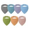 lakigoes Baby Muslin Triangle Bibs, 7-Pack, Adjustable Snaps, Colorful view 1