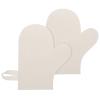 2 Felt Bath Gloves for Sauna and Shower, White view 1