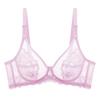 BURUVO Ultra-Thin Sexy Lace Bra for Women, Sheer Black Bra, Pink, 70E view 1