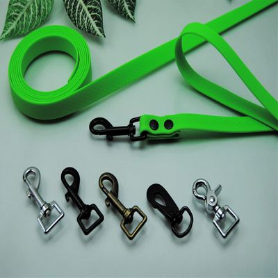 Dog Leash, Rubber PVC, Neon Green, 20 mm x 3 m, with Loop and Scissor Hook, Tracking Leash
