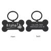Custom Pet ID Tag, Stainless Steel, Black, 50 x 28 mm view 2