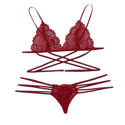 Sexy Lace Lingerie Set with Bra and G-String