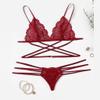 Sexy Lace Lingerie Set with Bra and G-String view 2