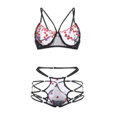 Sexy Women's Lingerie Set with Lace Bodysuit and Thong