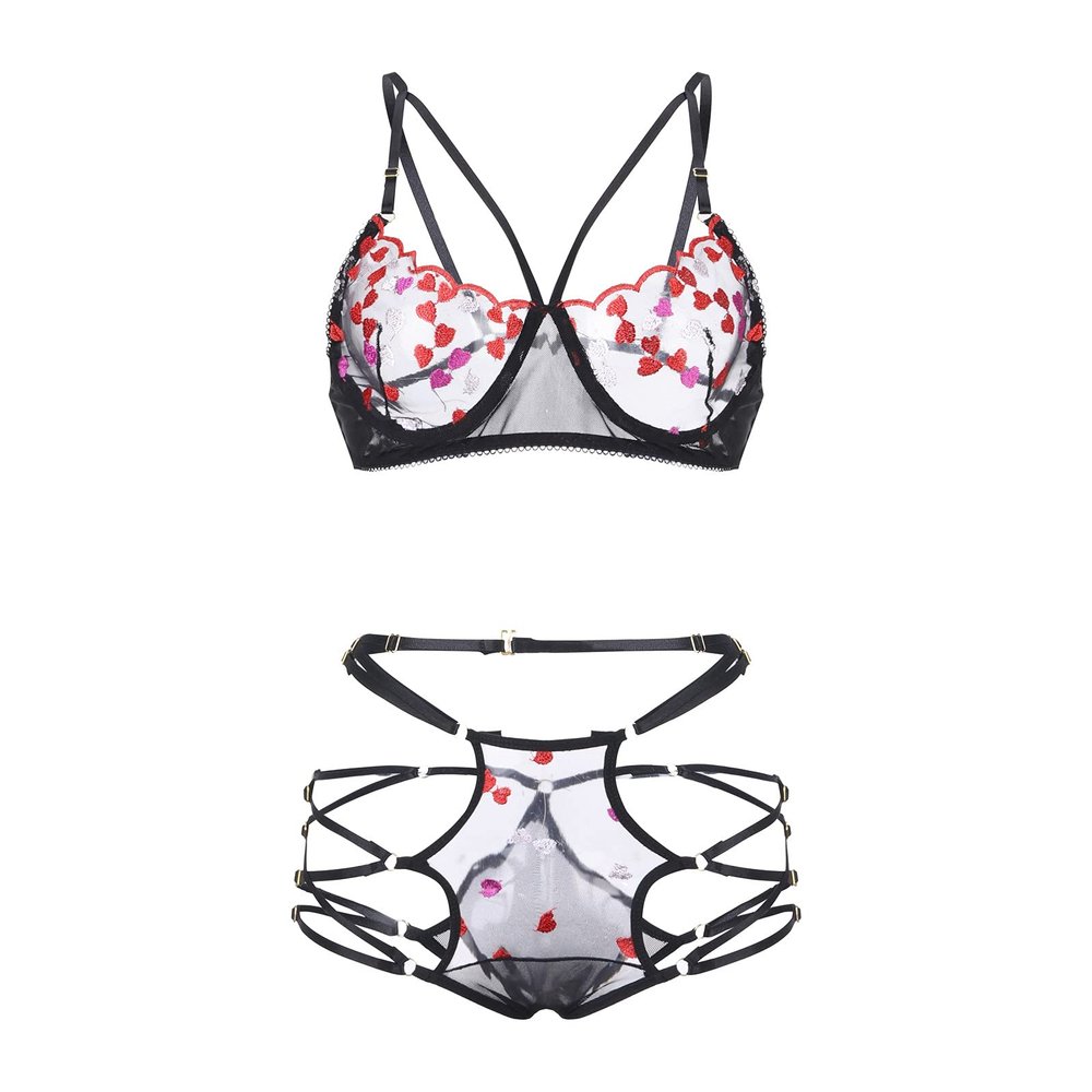 Sexy Women's Lingerie Set with Lace Bodysuit and Thong