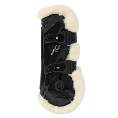 Kentucky Horsewear Vegan Lambskin Tendon Boots Bamboo Elastic - Black - Size S