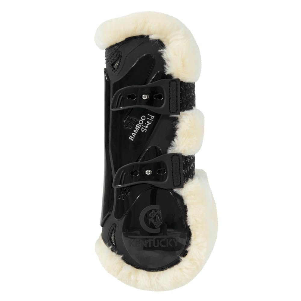 Kentucky Horsewear Vegan Lambskin Tendon Boots Bamboo Elastic - Black - Size S