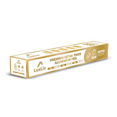 LuxLiv Aluminum Foil, 45 cm Extra Wide, 40 m, Heavy-Duty, 20 Microns Thick, Kitchen Foil, Catering Roll (45 cm x 40 m / 18 m)