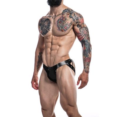 CUT4MEN Desire Leather Jockstrap, Black, XL–XXL
