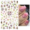 Autumn Maple Leaf Nail Stickers, Retro Red, Pink & Yellow, F851 view 1