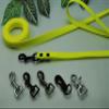 Rubber/PVC Dog Leash, Neon Yellow, 20 mm x 12 m, with Loop and Black Snap Hook view 1
