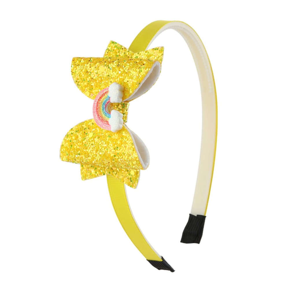 SEvso Glitter Headband for Girls, Princess Rainbow Bow Hair Accessory, Unicorn8