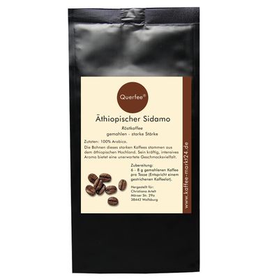 Querfee Ethiopian Sidamo Coffee – Ground, 100% Arabica (500 g)