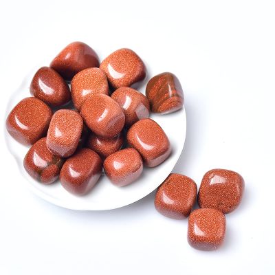 50 g Natural Crystal Tumbled Stone, 27 Colors, Gravel Samples, Square Polished Stone for Aquarium and Home Decor, Golden Sand, 100 g