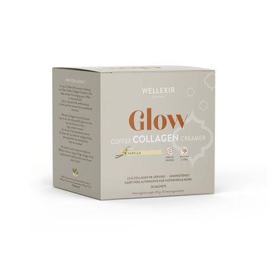 WELLEXIR Glow Coffee Creamer Vanilla, Box of 30 Sachets