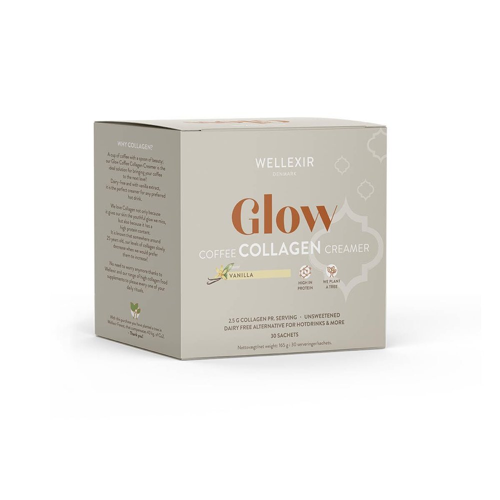 WELLEXIR Glow Coffee Creamer Vanilla, Box of 30 Sachets