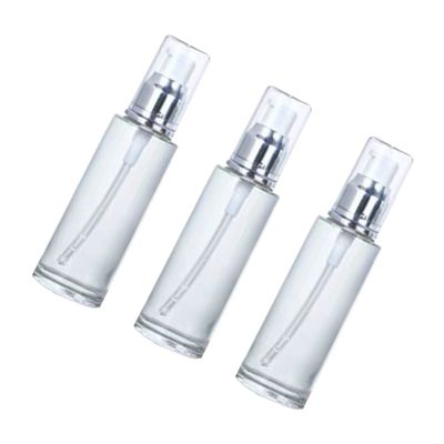 Alipis 3-Piece 60 ml Empty Glass Cosmetic Bottles, Portable and Pressure-Resistant for Travel, with Pump Dispenser for Cream
