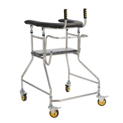 HHUARI Senior Walker with Seat and 360° Swivel Wheels