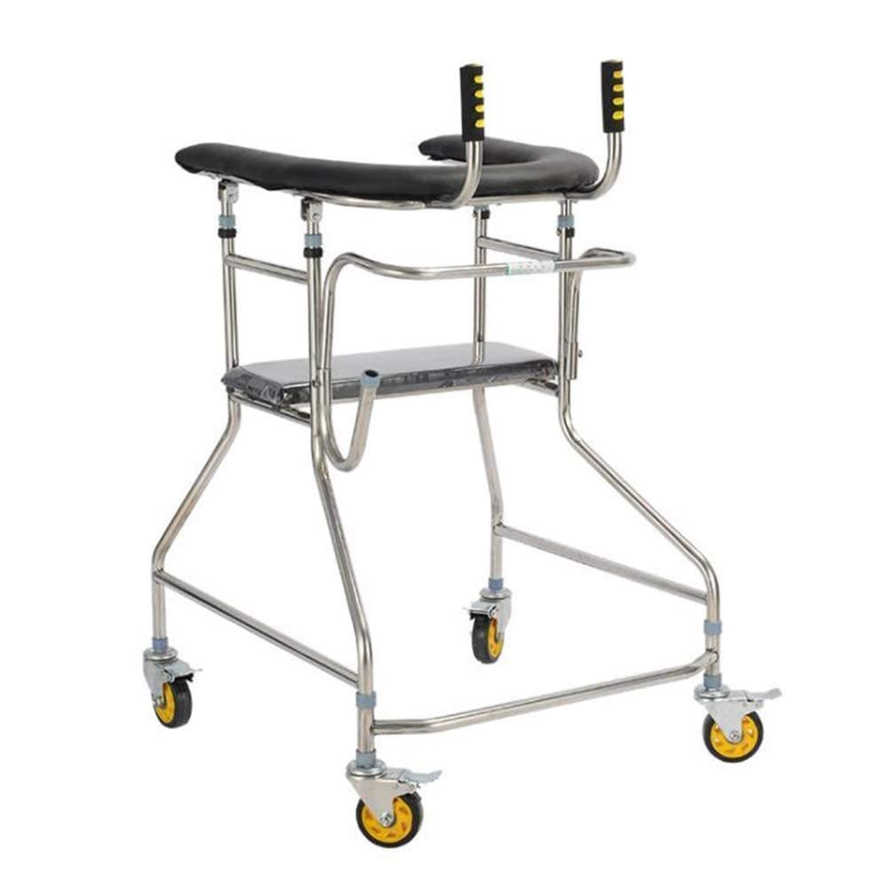 HHUARI Senior Walker with Seat and 360° Swivel Wheels