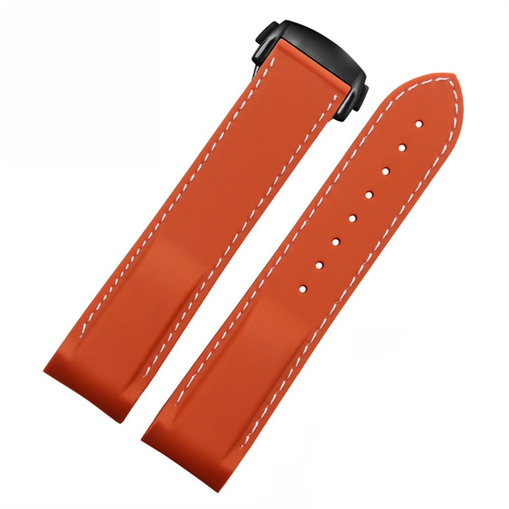 EPANO 20/22 mm Silicone Watch Band for Omega Seamaster 007, Waterproof, Folding Clasp, Agate