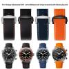 EPANO 20/22 mm Silicone Watch Band for Omega Seamaster 007, Waterproof, Folding Clasp, Agate view 3