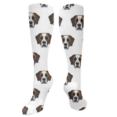 Lsjuee Saint Bernard Compression Socks for Women and Men, 15–20 mmHg, for Running and Cycling