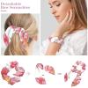 6 Satin Hair Ties with Bows, Pink Camouflage, Bunny Ears view 4