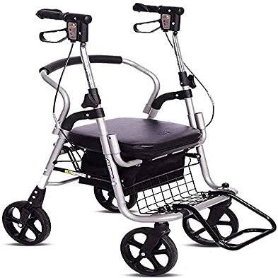 HHUARI Folding Rollator Walker with Seat for Adults and Seniors