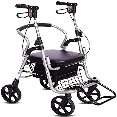 HHUARI Folding Rollator Walker with Seat for Adults and Seniors