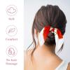 Hair Ties with Red Poppies, 6 Pieces view 2