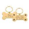 Personalized Pet ID Tag for Dogs and Cats, Engraved, Gold, 50 x 28 mm view 1