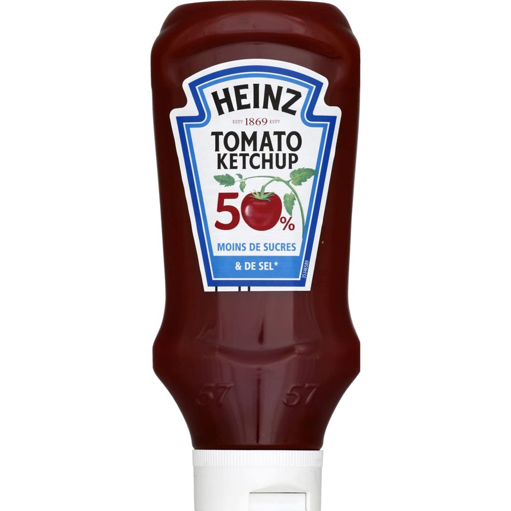 Heinz Tomato Ketchup Reduced Sugar and Salt, Squeezable, 435 g, 3-Pack