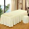 Massage Table Skirt Cover with Face Hole, Beige, 190 x 80 cm view 3