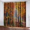 NGOCVN Gold Forest Landscape 3D Printed Blackout Curtains, 2-Piece Set, 140 x 160 cm view 1