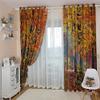 NGOCVN Gold Forest Landscape 3D Printed Blackout Curtains, 2-Piece Set, 140 x 160 cm view 2