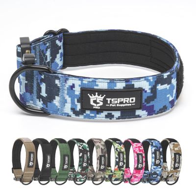 TSPRO Tactical Dog Collar with Metal Quick-Release Buckle & Hook-and-Loop Panel
