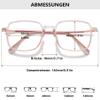 Lanomi Fashion Blue-Light-Filtering Reading Glasses, Large Rectangular, Transparent Pink, +0 to +4.0 view 2