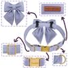 Unique Style Paws Cotton Dog Collar with Bow Tie, Adjustable, 12 Colors view 2