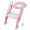 Kids' Toilet Training Seat with Adjustable Ladder, Foldable view 1