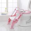 Kids' Toilet Training Seat with Adjustable Ladder, Foldable view 3