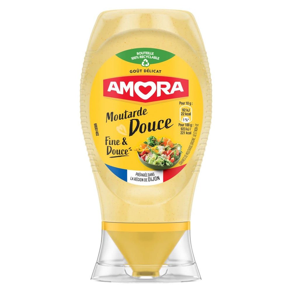 Amora Mustard, Fine and Smooth, Flexible, 260 g, 3-Pack
