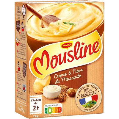 3-Pack Mouline Pree, Old-Fashioned, with Cream and Nutmeg, 3 x 2 Servings, 3 x 65 g