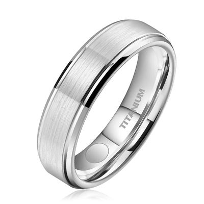 JEROOT Magnetic Rings for Women and Men, Titanium, Silver, Black, Gold