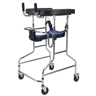 HHUARI 150 kg/330 lb Rollator Walker with Wheels and Seat, Height-Adjustable Steel Walking Aid for Adult Rehabilitation