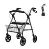Senior Rollator Walker, Lightweight Folding 4-Wheel Walker with Seat and Shopping Basket view 1