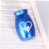 Warmhm Blue Heart-Shaped Stainless Steel Pet Urn with Screw-Top Lid view 3