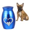 Warmhm Blue Heart-Shaped Stainless Steel Pet Urn with Screw-Top Lid view 4